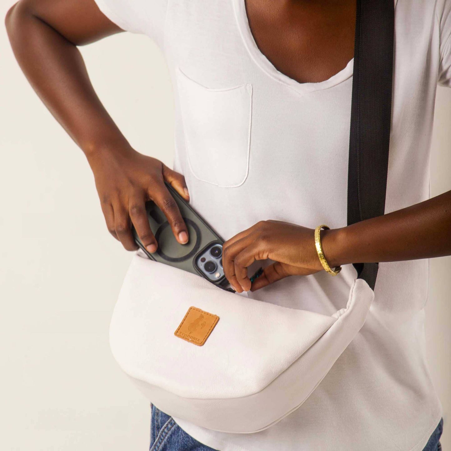 Round Mini Vegan Leather Crossbody Shoulder Bag